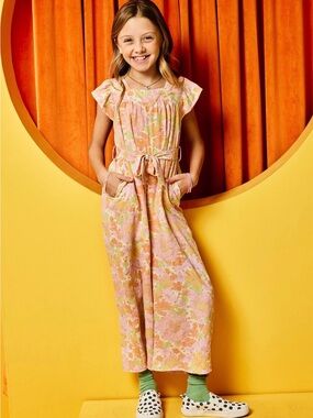 Hayden Girls Peach and Lilac Floral Dress